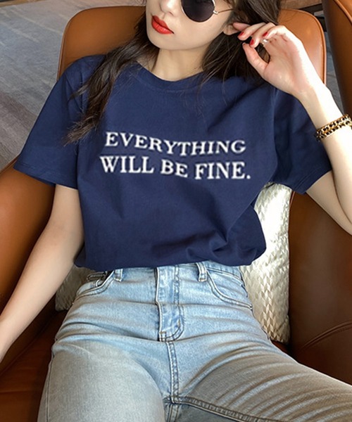 shyam inspiration(シャムインスピレーション)の「シンプルロゴプリントTシャツ/半袖(Tシャツ/カットソー・レディース・ホワイト/グレー/ネイビー/イエロー・L/M)」の10枚目の写真