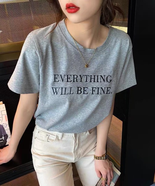 shyam inspiration(シャムインスピレーション)の「シンプルロゴプリントTシャツ/半袖(Tシャツ/カットソー・レディース・ホワイト/グレー/ネイビー/イエロー・L/M)」の11枚目の写真