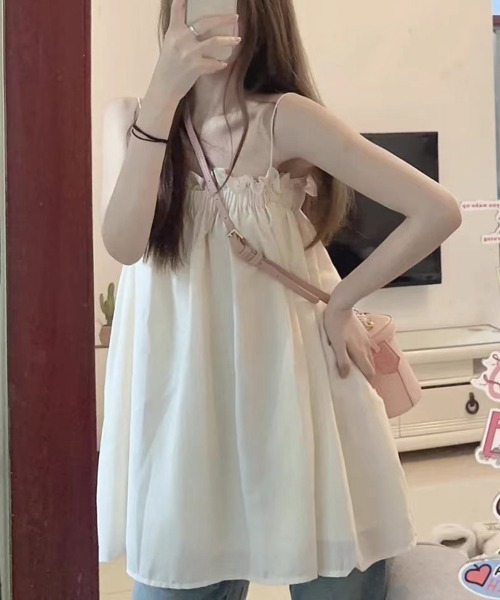 SallyLunn(サリーラン)の「【甘すぎないフェミニン】ギャザーキャミチュニック(その他トップス・レディース・アイボリー・MEDIUM/LARGE)」の1枚目の写真