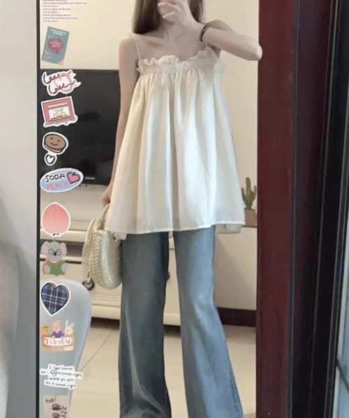 SallyLunn(サリーラン)の「【甘すぎないフェミニン】ギャザーキャミチュニック(その他トップス・レディース・アイボリー・MEDIUM/LARGE)」の2枚目の写真