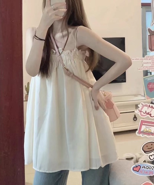 SallyLunn(サリーラン)の「【甘すぎないフェミニン】ギャザーキャミチュニック(その他トップス・レディース・アイボリー・MEDIUM/LARGE)」の4枚目の写真