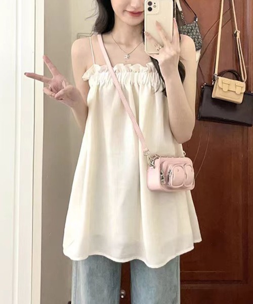 SallyLunn(サリーラン)の「【甘すぎないフェミニン】ギャザーキャミチュニック(その他トップス・レディース・アイボリー・MEDIUM/LARGE)」の9枚目の写真