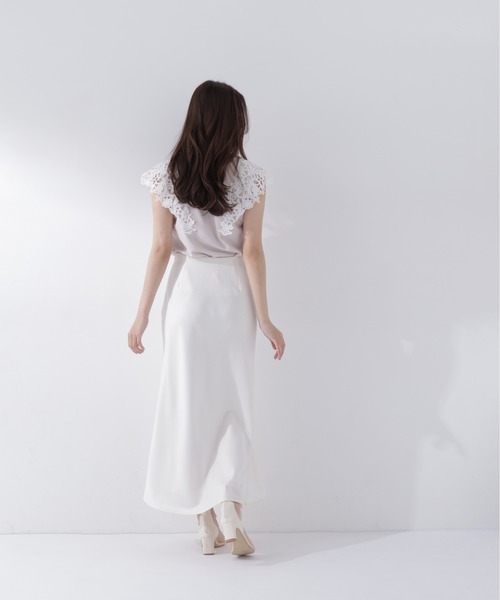NATURAL BEAUTY BASIC(ナチュラルビューティーベーシック)の「レースフレンチスリーブカットソー(Tシャツ/カットソー・レディース・オフホワイト/チャコールグレー/ベージュ・フリ-)」の20枚目の写真