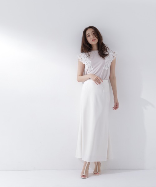 NATURAL BEAUTY BASIC(ナチュラルビューティーベーシック)の「レースフレンチスリーブカットソー(Tシャツ/カットソー・レディース・オフホワイト/チャコールグレー/ベージュ・フリ-)」の22枚目の写真