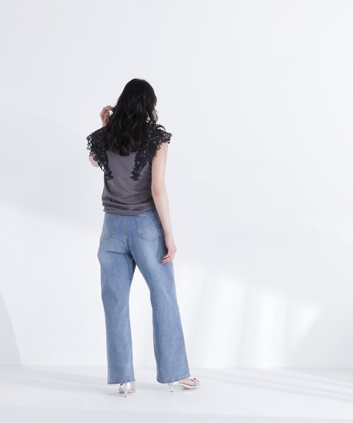 NATURAL BEAUTY BASIC(ナチュラルビューティーベーシック)の「レースフレンチスリーブカットソー(Tシャツ/カットソー・レディース・オフホワイト/チャコールグレー/ベージュ・フリ-)」の16枚目の写真