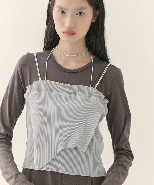 kotohayokozawa（コトハヨコザワ）の「【kotohayokozawa/コトハヨコザワ】《STUDIOUS別注》SHEER CAMISOLE/シアーキャミソール/ウォッシャブル（キャミソール・レディース・グレー/ブラック/グリーン/ピンク・FREE）」の21枚目の写真