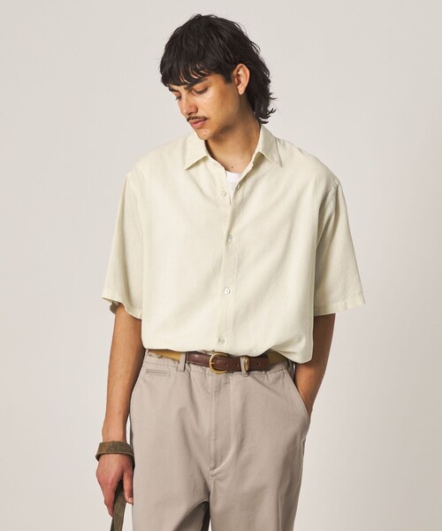 Steven Alan(スティーブンアラン)の「<Steven Alan> ドビー レギュラーカラー ショートスリーブ シャツ BOX(シャツ/ブラウス・メンズ・ナチュラル/グレー・XL/L/M/S)」の12枚目の写真