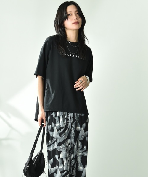INTERPLANET(インタープラネット)の「BACK布帛切替ロゴT(Tシャツ/カットソー・レディース・ベージュ/オフホワイト/ブラック・FREE)」の17枚目の写真