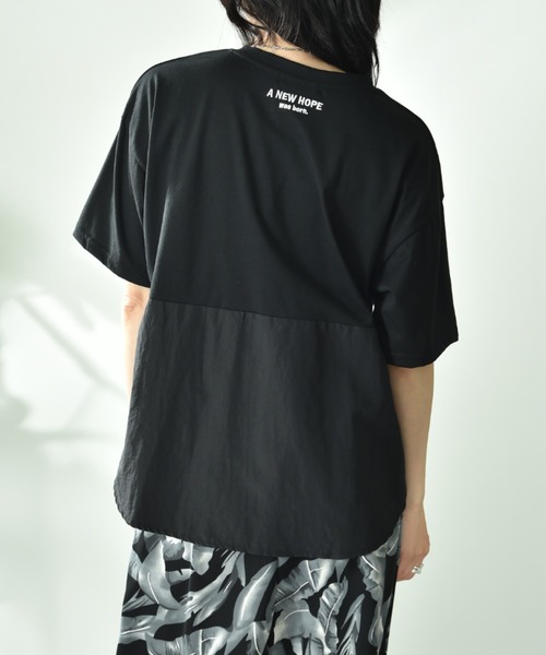 INTERPLANET(インタープラネット)の「BACK布帛切替ロゴT(Tシャツ/カットソー・レディース・ベージュ/オフホワイト/ブラック・FREE)」の19枚目の写真