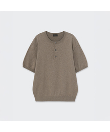 Lame Blend Henley Neck Knit / ラメブレンドヘンリーネックニット