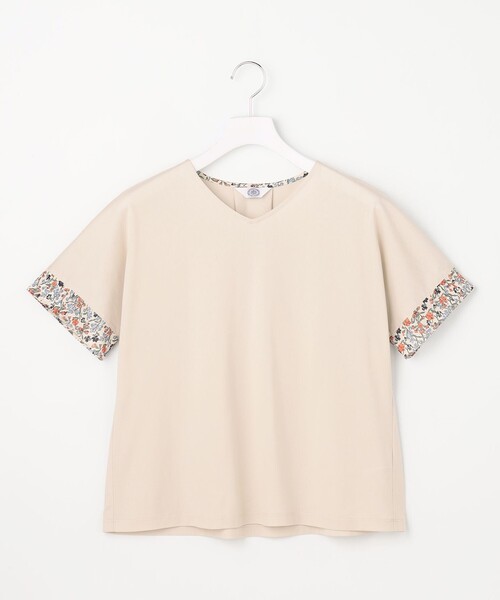 J.PRESS(ジェイプレス)の「【一枚で着映え】LIBERTYコンビ 袖デザイン カットソー(Tシャツ/カットソー・レディース・ネイビー系/ベージュ系・MEDIUM/LARGE)」の8枚目の写真