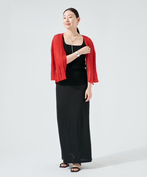 enrica(エンリカ)の「ENRICA エンリカ Vネックカーディガン KNIT 231(カーディガン/ボレロ・レディース・レッド/ブラウン/ブラック・FREE)」の11枚目の写真