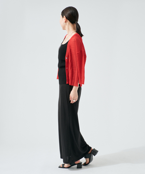 enrica(エンリカ)の「ENRICA エンリカ Vネックカーディガン KNIT 231(カーディガン/ボレロ・レディース・レッド/ブラウン/ブラック・FREE)」の13枚目の写真