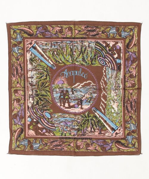 BINDU(ビンドゥー)の「(BINDU)ACAPULCO 64㎝ MAP SCARF(バンダナ/スカーフ・レディース・ベージュ/ブラウン・ONE SIZE)」の11枚目の写真
