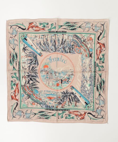 BINDU(ビンドゥー)の「(BINDU)ACAPULCO 64㎝ MAP SCARF(バンダナ/スカーフ・レディース・ベージュ/ブラウン・ONE SIZE)」の12枚目の写真