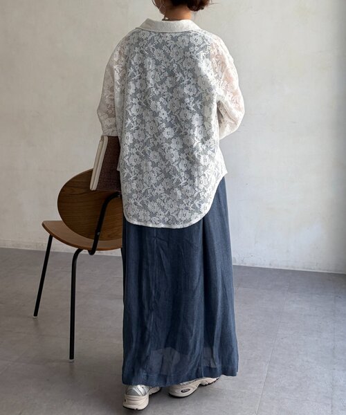Chez toi(シェトワ)の「総レースシャツ(シャツ/ブラウス・レディース・ブラック/ホワイト・FREE)」の10枚目の写真