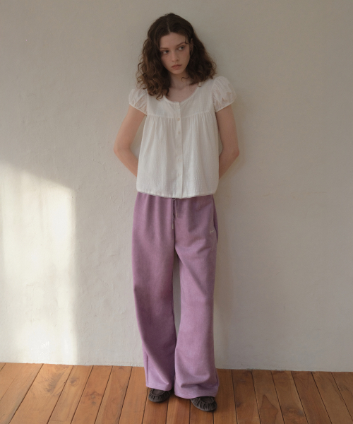 OURNOSTALGIA（アワー ノスタルジア）の「Fina Check Shirring Blouse_White(O26BL01)（シャツ/ブラウス・レディース・ホワイト・FREE）」の3枚目の写真