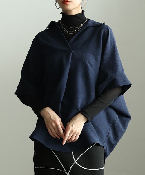 Sawa a la mode(サワアラモード)の「ドルマンスリーブスキッパーシャツ(シャツ/ブラウス・レディース・オフホワイト/ネイビー/グリーン・FREE)」の3枚目の写真