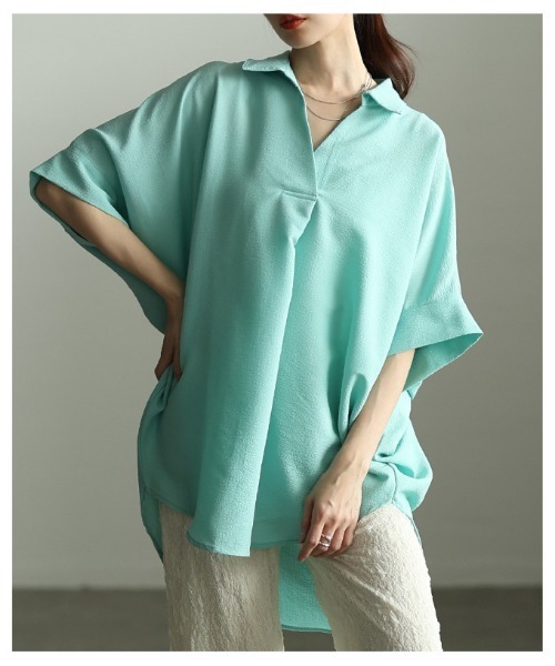 Sawa a la mode(サワアラモード)の「ドルマンスリーブスキッパーシャツ(シャツ/ブラウス・レディース・オフホワイト/ネイビー/グリーン・FREE)」の9枚目の写真