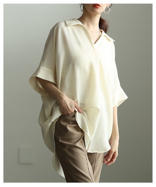 Sawa a la mode(サワアラモード)の「ドルマンスリーブスキッパーシャツ(シャツ/ブラウス・レディース・オフホワイト/ネイビー/グリーン・FREE)」の16枚目の写真
