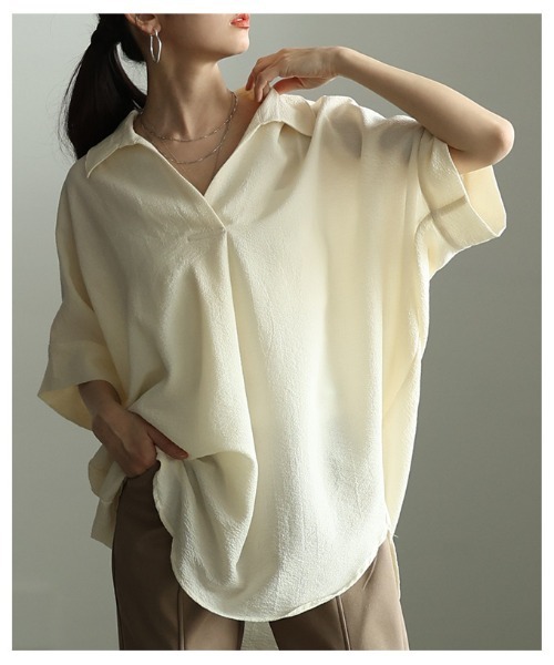 Sawa a la mode(サワアラモード)の「ドルマンスリーブスキッパーシャツ(シャツ/ブラウス・レディース・オフホワイト/ネイビー/グリーン・FREE)」の17枚目の写真