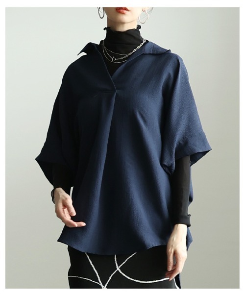 Sawa a la mode(サワアラモード)の「ドルマンスリーブスキッパーシャツ(シャツ/ブラウス・レディース・オフホワイト/ネイビー/グリーン・FREE)」の21枚目の写真