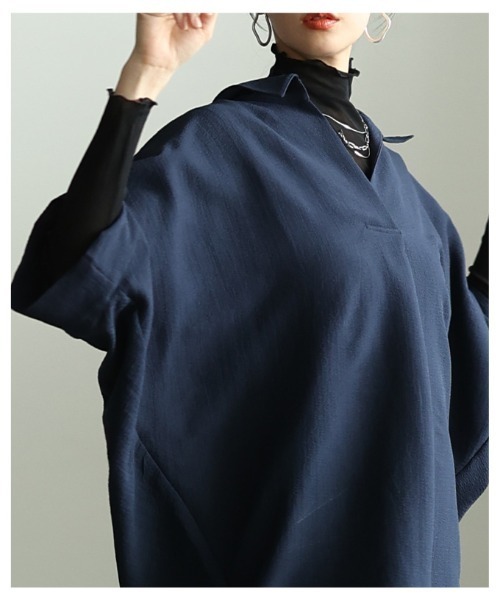 Sawa a la mode(サワアラモード)の「ドルマンスリーブスキッパーシャツ(シャツ/ブラウス・レディース・オフホワイト/ネイビー/グリーン・FREE)」の22枚目の写真