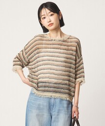 green label relaxing（グリーンレーベルリラクシング）の「フリンジ ニット プルオーバー（ニット/セーター）」