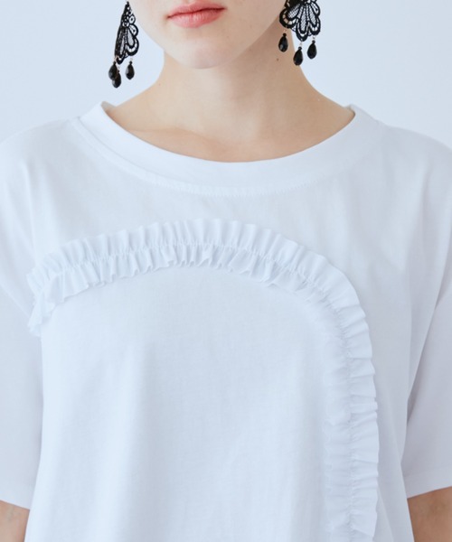 manana suerte(マニャーナスエルテ)の「チュールフリルTシャツ(Tシャツ/カットソー・レディース・ブラック/ホワイト・FREE)」の8枚目の写真