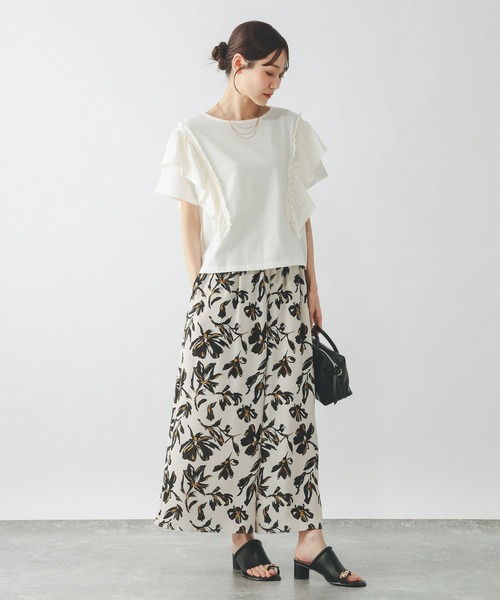 GLOBAL WORK(グローバルワーク)の「ひんやり涼しい/フローズン袖フレアプルオーバー半袖/680557(Tシャツ/カットソー・レディース・ホワイト×ブラック/インディゴブルー/カーキ系/ブラック/アイボリー/グレイッシュベージュ・LARGE/MEDIUM/SMALL)」の18枚目の写真