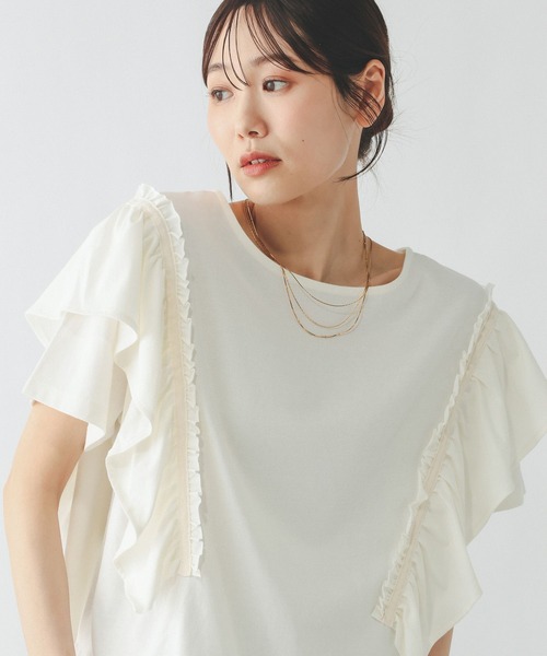 GLOBAL WORK(グローバルワーク)の「ひんやり涼しい/フローズン袖フレアプルオーバー半袖/680557(Tシャツ/カットソー・レディース・ホワイト×ブラック/インディゴブルー/カーキ系/ブラック/アイボリー/グレイッシュベージュ・LARGE/MEDIUM/SMALL)」の21枚目の写真