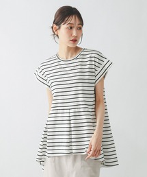 GLOBAL WORK | ひんやり涼しい/フローズン切り替えペプラム/647529(Tシャツ/カットソー)