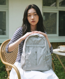 [INT] Curved shirring backpack_Silver gray