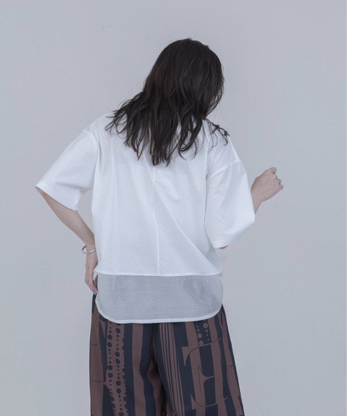 Eimee Law(エイミーロウ)の「モノクロアートプリント リボンモチーフTシャツ(Tシャツ/カットソー・レディース・オフホワイト/ダークグレー・FREE)」の8枚目の写真