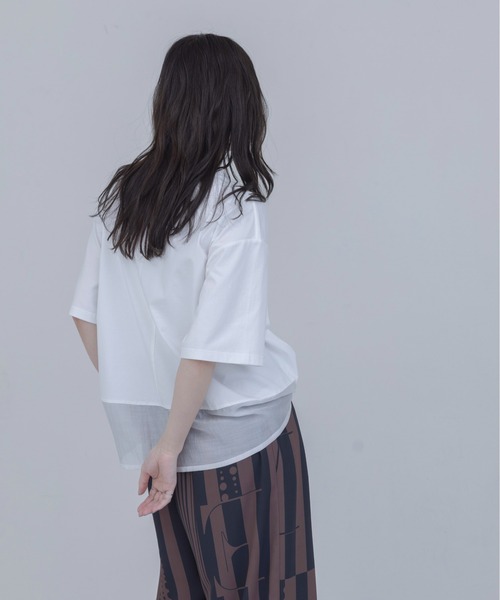 Eimee Law(エイミーロウ)の「モノクロアートプリント リボンモチーフTシャツ(Tシャツ/カットソー・レディース・オフホワイト/ダークグレー・FREE)」の9枚目の写真