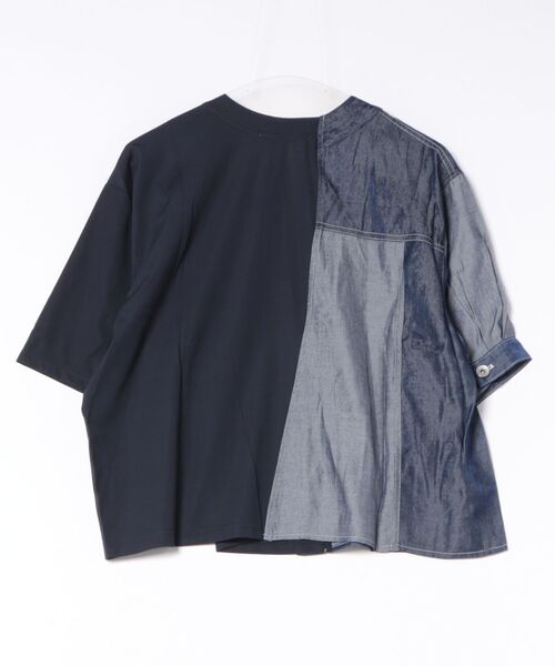 BITTOKO（ビットコ）の「デニム風コンビプルオーバー【セットアップ対応】（Tシャツ/カットソー・レディース・ブラック/ブルー・FREE）」の3枚目の写真