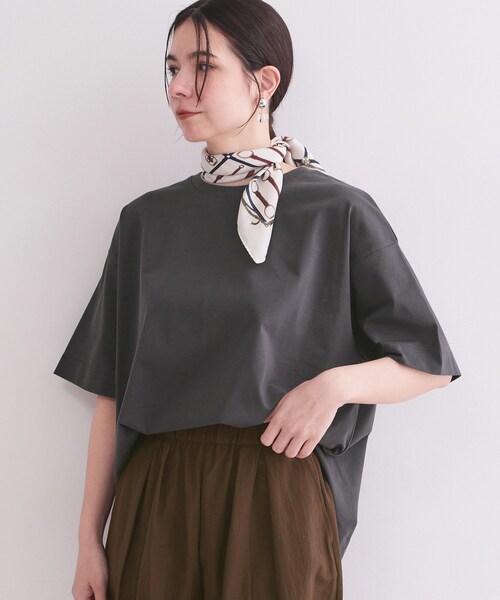 OPAQUE.CLIP(オペークドットクリップ)の「【接触冷感】リラクシーカットソー《洗濯機OK》(Tシャツ/カットソー・レディース・ホワイト/ベビーピンク/ブラック/チャコールグレー・38/40/42)」の3枚目の写真