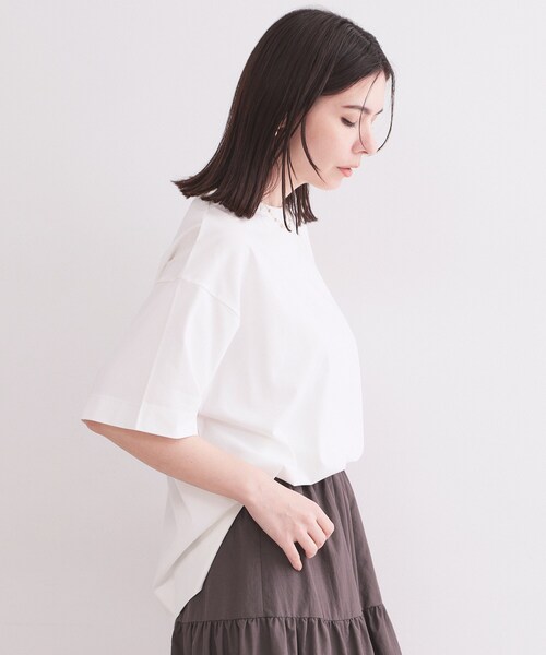 OPAQUE.CLIP(オペークドットクリップ)の「【接触冷感】リラクシーカットソー《洗濯機OK》(Tシャツ/カットソー・レディース・ホワイト/ベビーピンク/ブラック/チャコールグレー・38/40/42)」の10枚目の写真