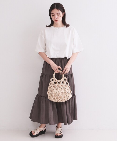 OPAQUE.CLIP(オペークドットクリップ)の「【接触冷感】リラクシーカットソー《洗濯機OK》(Tシャツ/カットソー・レディース・ホワイト/ベビーピンク/ブラック/チャコールグレー・38/40/42)」の9枚目の写真