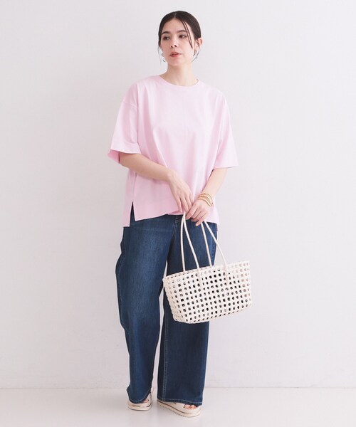 OPAQUE.CLIP(オペークドットクリップ)の「【接触冷感】リラクシーカットソー《洗濯機OK》(Tシャツ/カットソー・レディース・ホワイト/ベビーピンク/ブラック/チャコールグレー・38/40/42)」の19枚目の写真