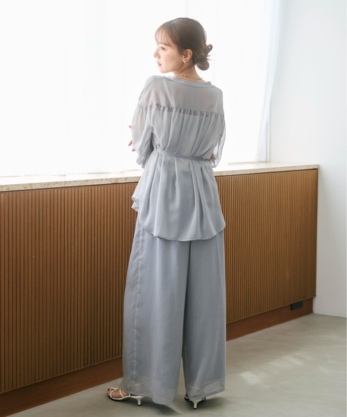 COHINA(コヒナ)の「シアー楊柳ワイドパンツ 【低身長・小柄女性】(その他パンツ・レディース・ブラック/ピンク/ブルー/ブラック系その他2・SHORT/REGULAR)」の17枚目の写真