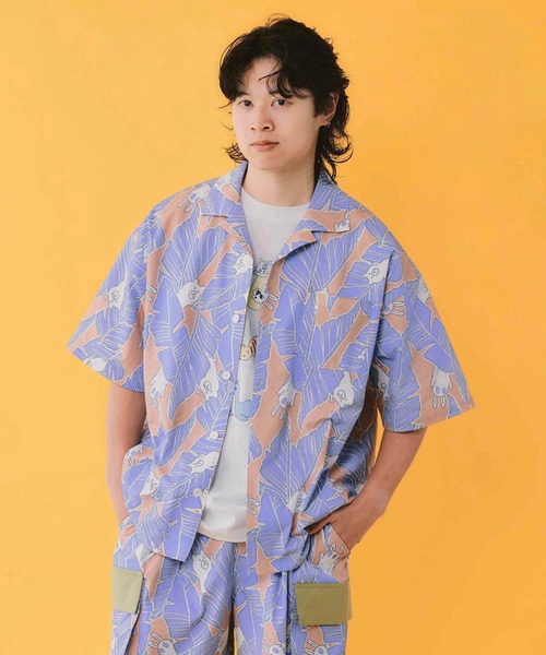 ScoLar Parity(スカラーパリティ)の「362113:Parityキャラ トロピカルリーフ柄シャツ(シャツ/ブラウス・レディース・オレンジ/ネイビー/ブラック・M)」の3枚目の写真