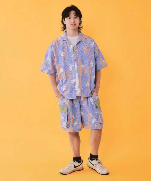 ScoLar Parity(スカラーパリティ)の「362113:Parityキャラ トロピカルリーフ柄シャツ(シャツ/ブラウス・レディース・オレンジ/ネイビー/ブラック・M)」の4枚目の写真