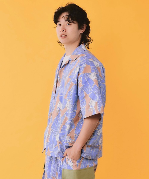 ScoLar Parity(スカラーパリティ)の「362113:Parityキャラ トロピカルリーフ柄シャツ(シャツ/ブラウス・レディース・オレンジ/ネイビー/ブラック・M)」の5枚目の写真