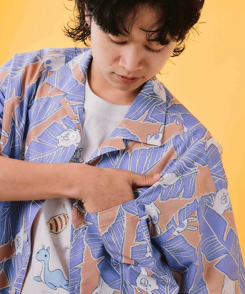 ScoLar Parity(スカラーパリティ)の「362113:Parityキャラ トロピカルリーフ柄シャツ(シャツ/ブラウス・レディース・オレンジ/ネイビー/ブラック・M)」の7枚目の写真
