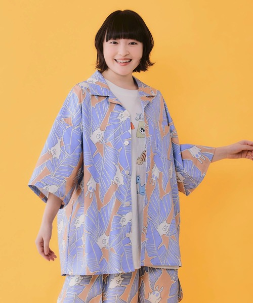 ScoLar Parity(スカラーパリティ)の「362113:Parityキャラ トロピカルリーフ柄シャツ(シャツ/ブラウス・レディース・オレンジ/ネイビー/ブラック・M)」の9枚目の写真