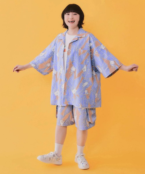 ScoLar Parity(スカラーパリティ)の「362113:Parityキャラ トロピカルリーフ柄シャツ(シャツ/ブラウス・レディース・オレンジ/ネイビー/ブラック・M)」の10枚目の写真