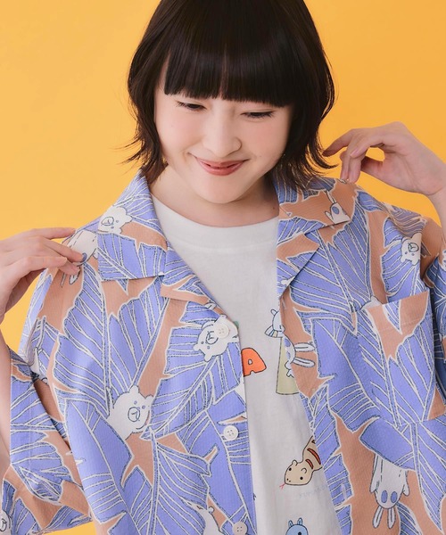 ScoLar Parity(スカラーパリティ)の「362113:Parityキャラ トロピカルリーフ柄シャツ(シャツ/ブラウス・レディース・オレンジ/ネイビー/ブラック・M)」の13枚目の写真