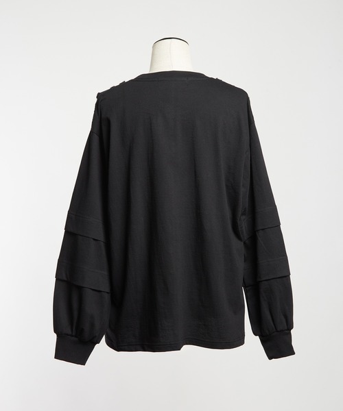 gomme（ゴム）の「ドットレイヤーアームＴ（Tシャツ/カットソー・レディース・ホワイト/ブラック/チャコールグレー・MEDIUM）」の17枚目の写真