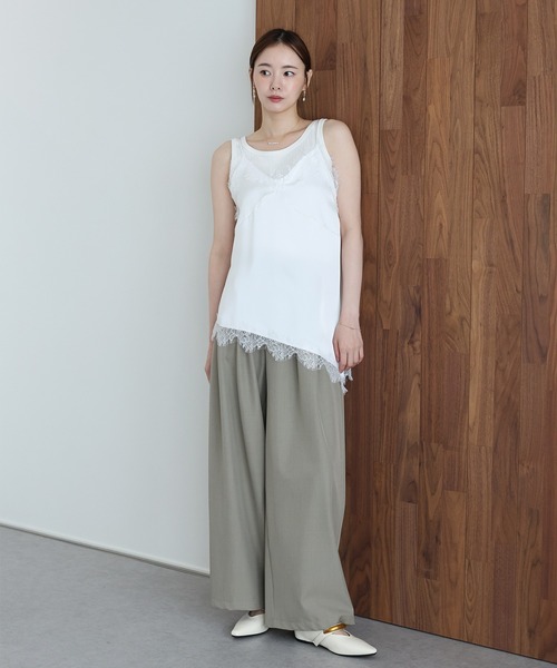 J by blue(ジェイバイブルー)の「レースサテンキャミソール(キャミソール・レディース・ブラック/ホワイト・MEDIUM)」の10枚目の写真